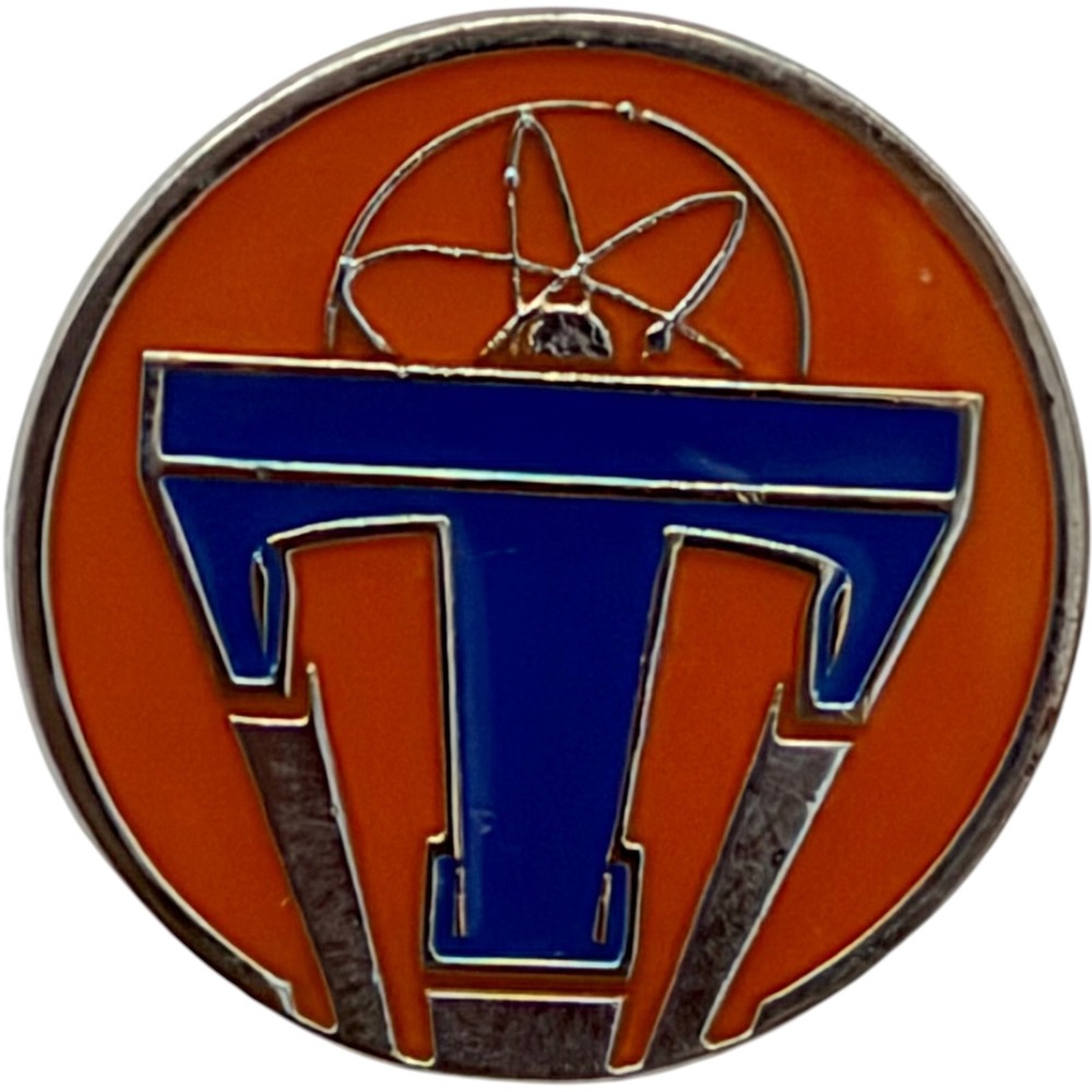 Disney Tomorrowland Movie T Logo Enamel Lapel Pin 2015 Atom Symbol